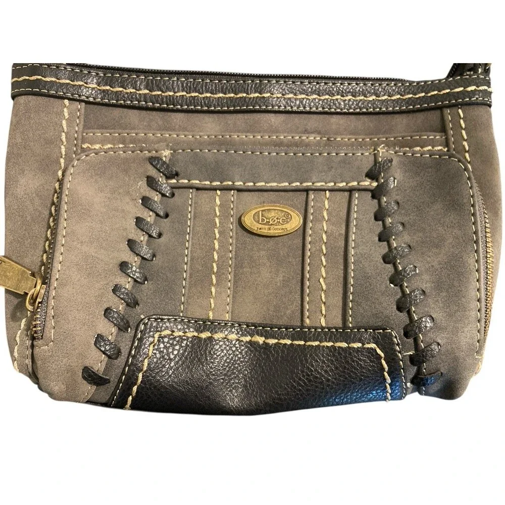 B.O.C‎ Born Concept Gray/ Black Crossbody Purse Faux Leather